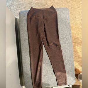 Aerie Offline Crossover Waist Chocolate Ribbed Leggings